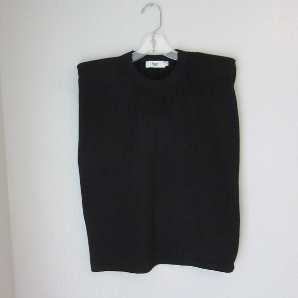 FRANKIE Shop Black Sleeveless Small Pullover Cotton Top - Picture 1 of 4